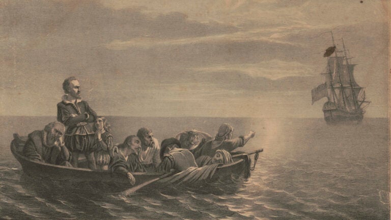 Navigator Henry Hudson abandoned by his crew.